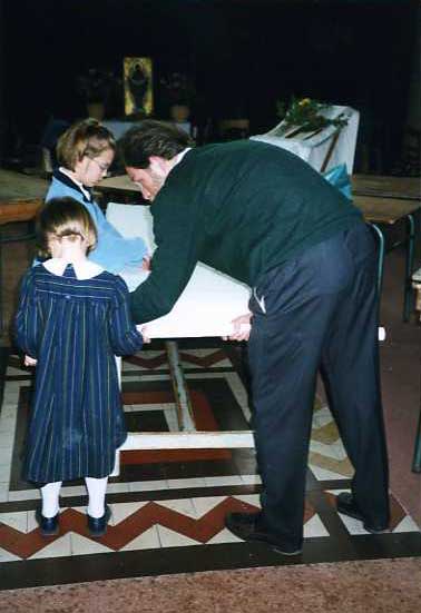 Oleg Chvabo avec sa fille Sophie, derrire : Alexandra Rehbinder